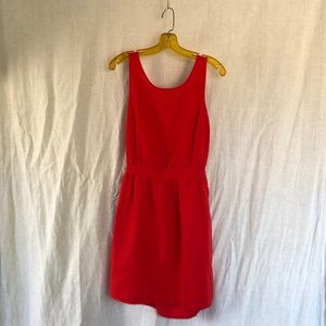 Gap Red Linen Shell Tie Back dress